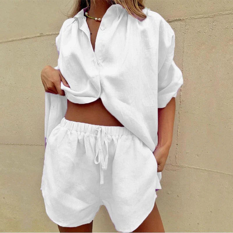 Genesis Set | Women's Light Blouse and Shorts Set