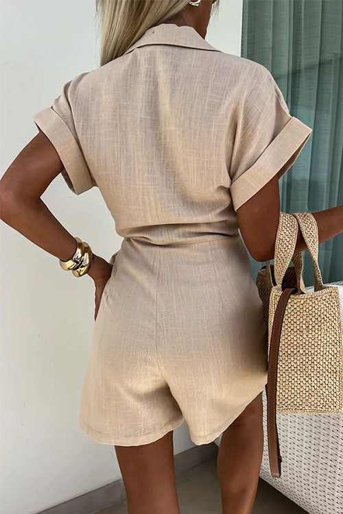 Genie Jumpsuit | Short Belted Jumpsuit