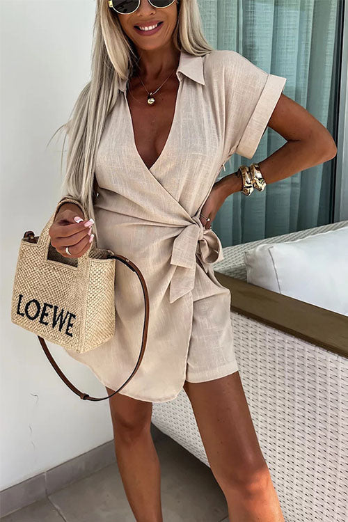 Genie Jumpsuit | Short Belted Jumpsuit