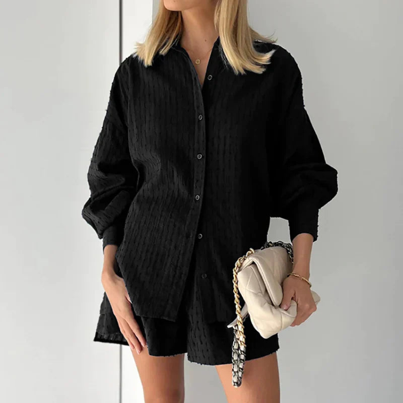 Gianna Set | Loose Fit Long Sleeve & Shorts Set