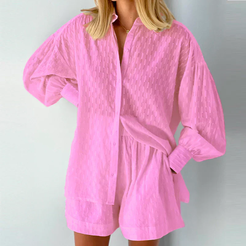Gianna Set | Loose Fit Long Sleeve & Shorts Set