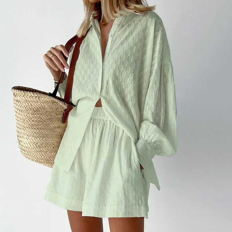 Gianna Set | Loose Fit Long Sleeve & Shorts Set