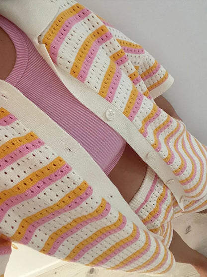 Gillian Set | Casual Striped Two Piece Set