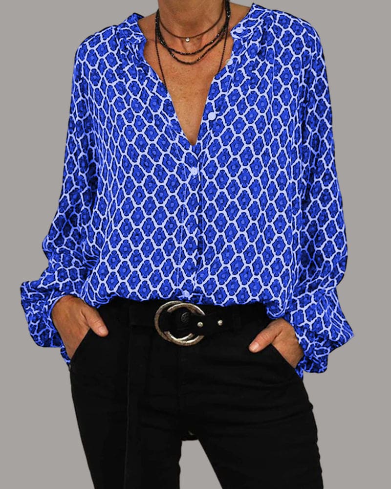 Ginella Blouse | Long Sleeve Button Casual Blouse