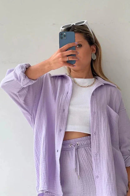 Ginny Set | Women's Two-Piece Long Sleeve & Shorts Set