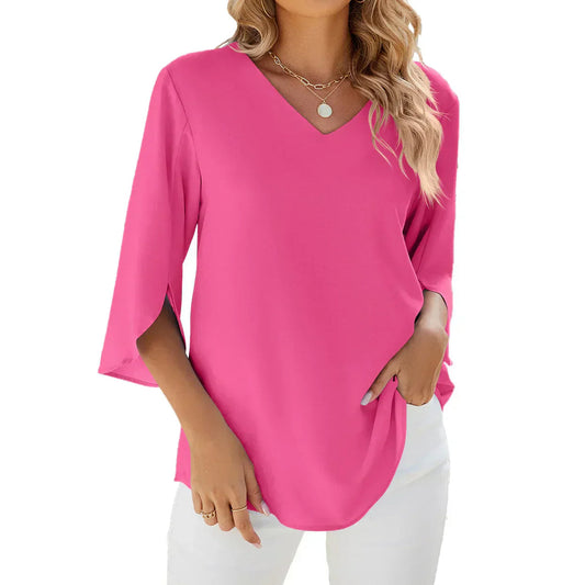 Glory Blouse | 3/4 Petal Sleeve V-Neck Flowy Blouse