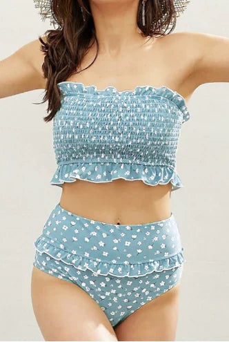 Graciana Swimwear | Floral Print Ruffle Bikini Set