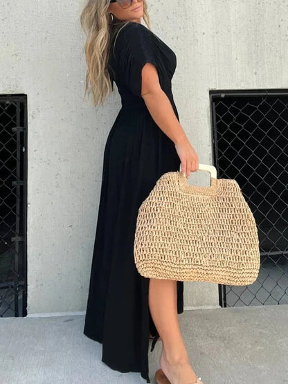 Gretchen Dress | Women's Comfy V-Neck Long Dress