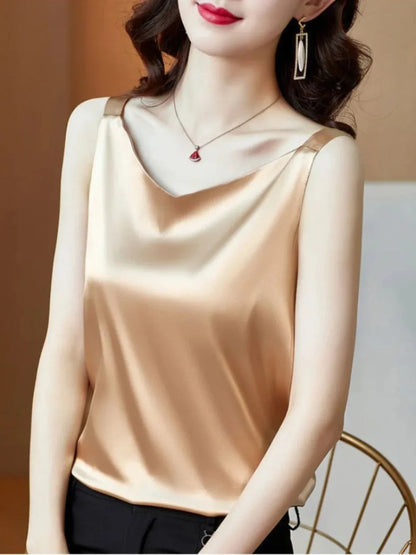 Hania Camisole | Ladies Silk Satin V-Neck Camisole