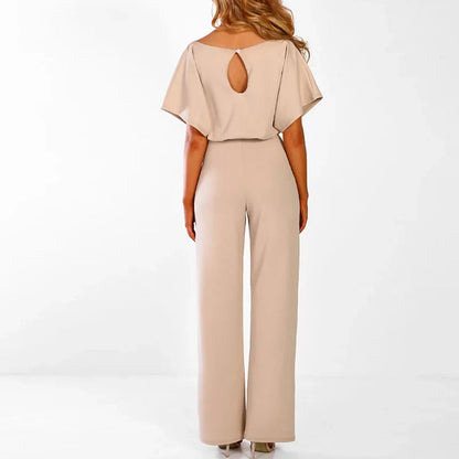 Hettie Jumpsuit | Women's Bat Sleeve Belted Lace-Up Jumpsuit