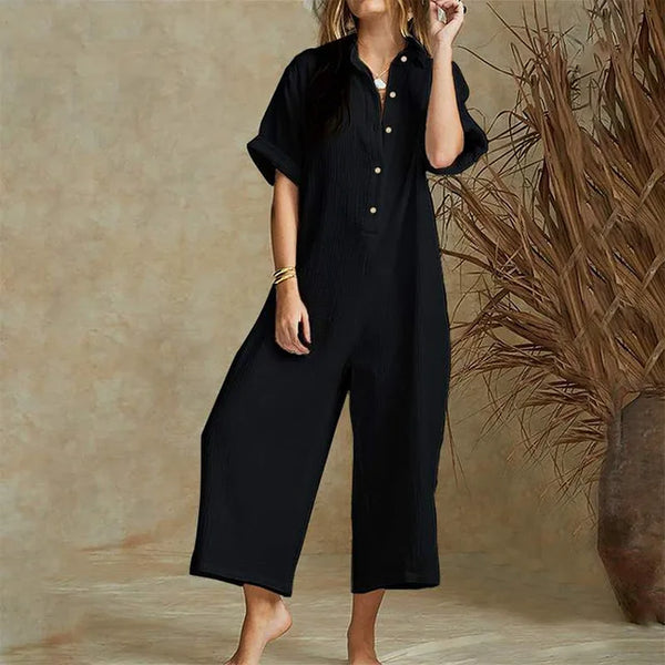 Hetty Jumpsuit | Casual Summer Button Down Loose Jumpsuit