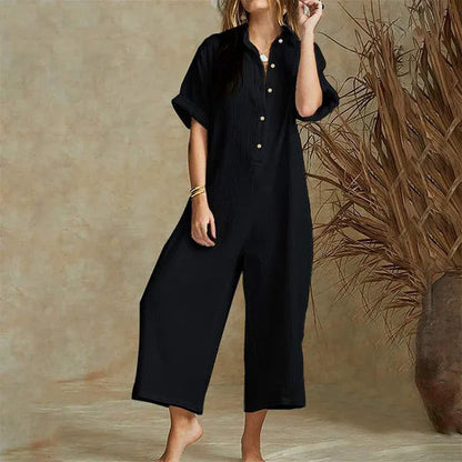 Hetty Jumpsuit | Casual Summer Button Down Loose Jumpsuit