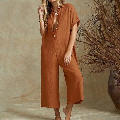Hetty Jumpsuit | Casual Summer Button Down Loose Jumpsuit
