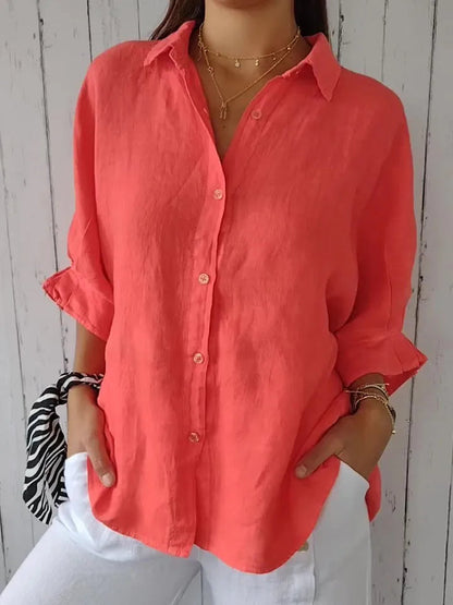 Iesha Blouse | Casual Relaxed Button Down Top