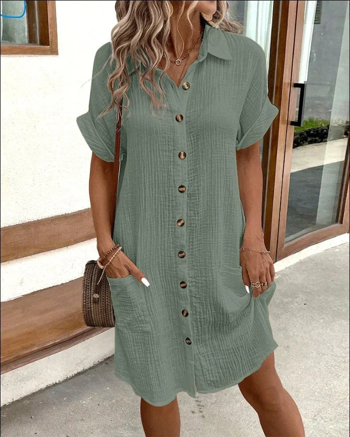 Isidora Dress | Summer Button-Down Shirt Dress