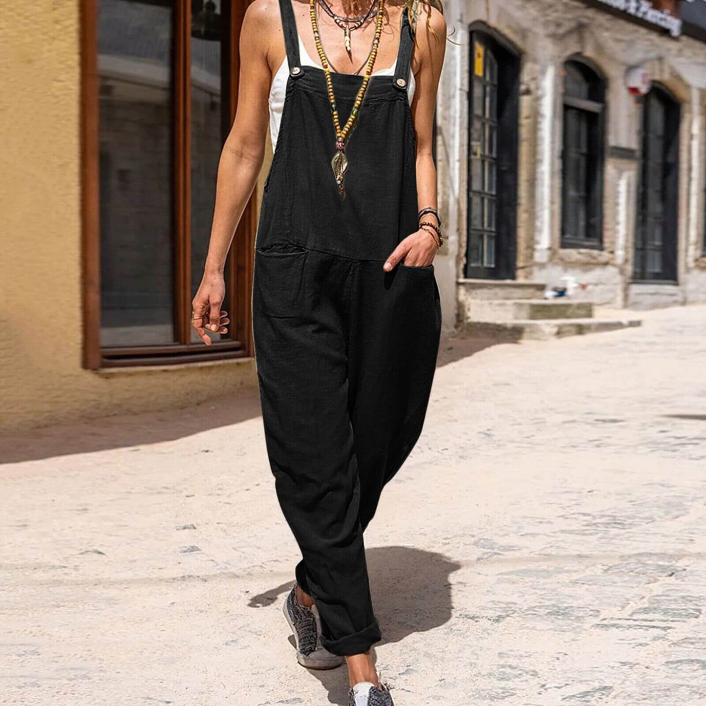 Kira Jumpsuit | Relaxed Button-Up Jumpsuit with Pockets