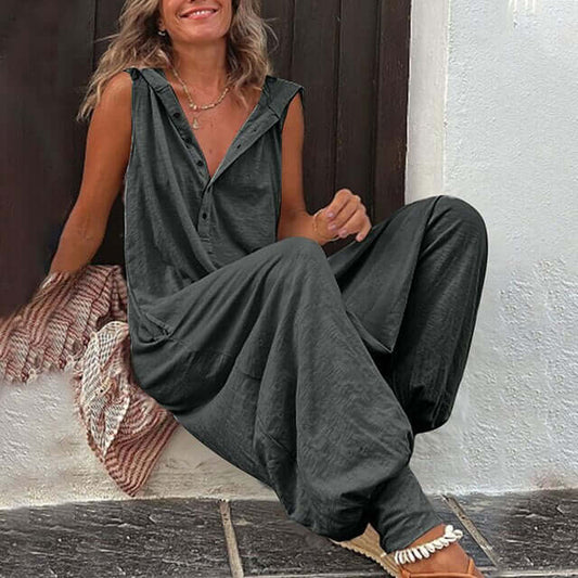 Kym Jumpsuit | Sleeveless V-Neck Jumpsuit for Women