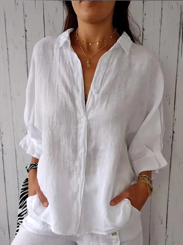 Lesha Blouse | Casual Relaxed Button Down Top