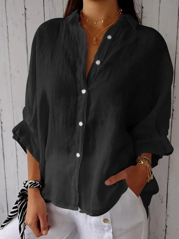 Lesha Blouse | Casual Relaxed Button Down Top