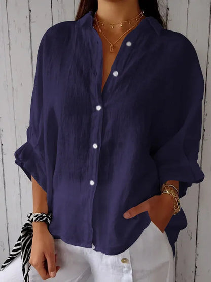 Lesha Blouse | Casual Relaxed Button Down Top