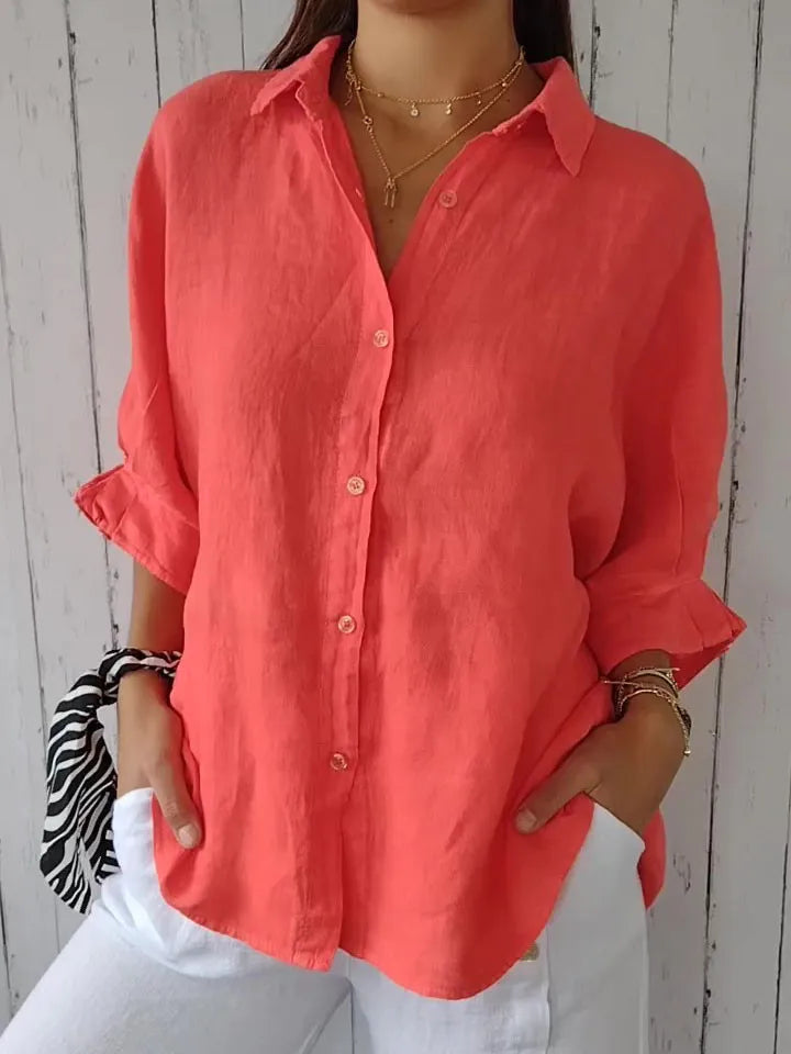 Lesha Blouse | Casual Relaxed Button Down Top