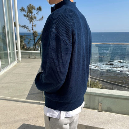 Montaro Sweater | Men's Quarter-Zip Textured Knit Pullover for Relaxed Everyday Style