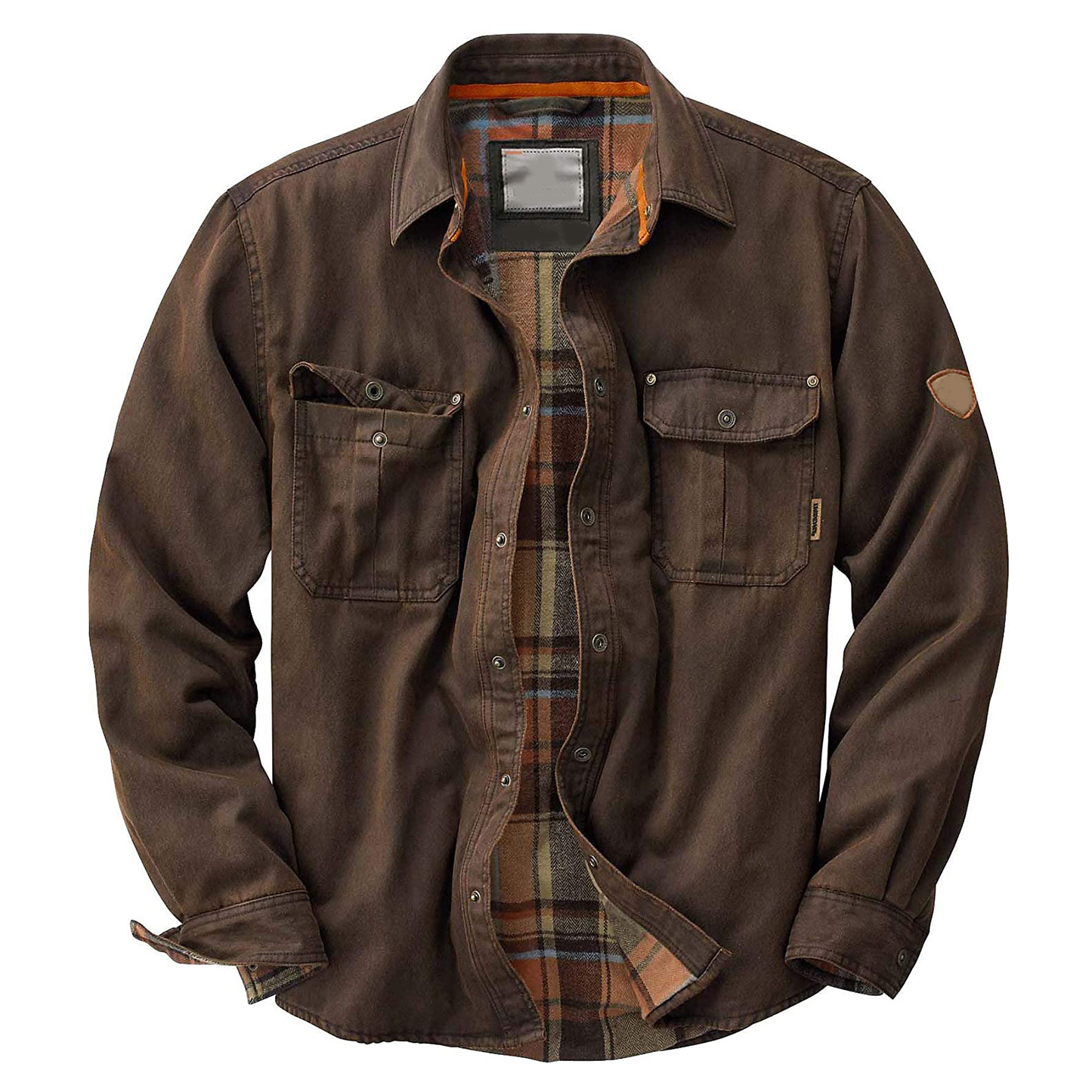 Neron Shirt| Men's Autumn Heavy-Duty Canvas Shirt with Plaid Flannel Lining
