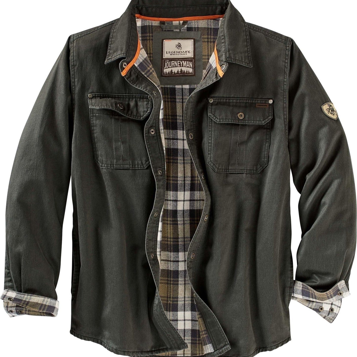Neron Shirt| Men's Autumn Heavy-Duty Canvas Shirt with Plaid Flannel Lining
