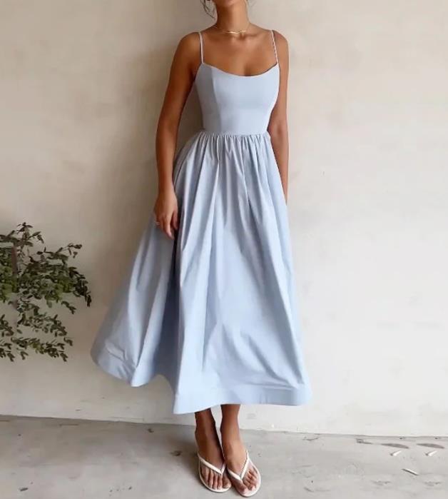 Barbara Dress | Thin Strap Midi Dress