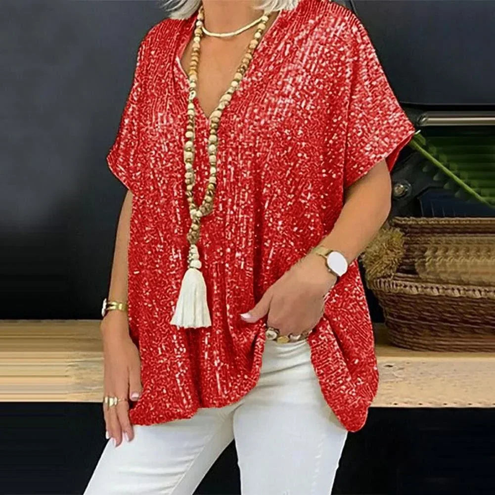 Bliss Blouse | Women’s V-Neck Sequin Blouse