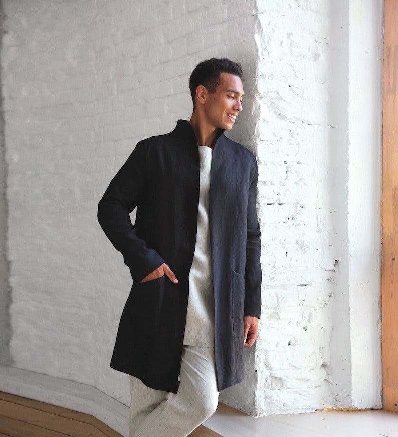 Men’s Trench Coat - Stylish Linen Jacket for Men