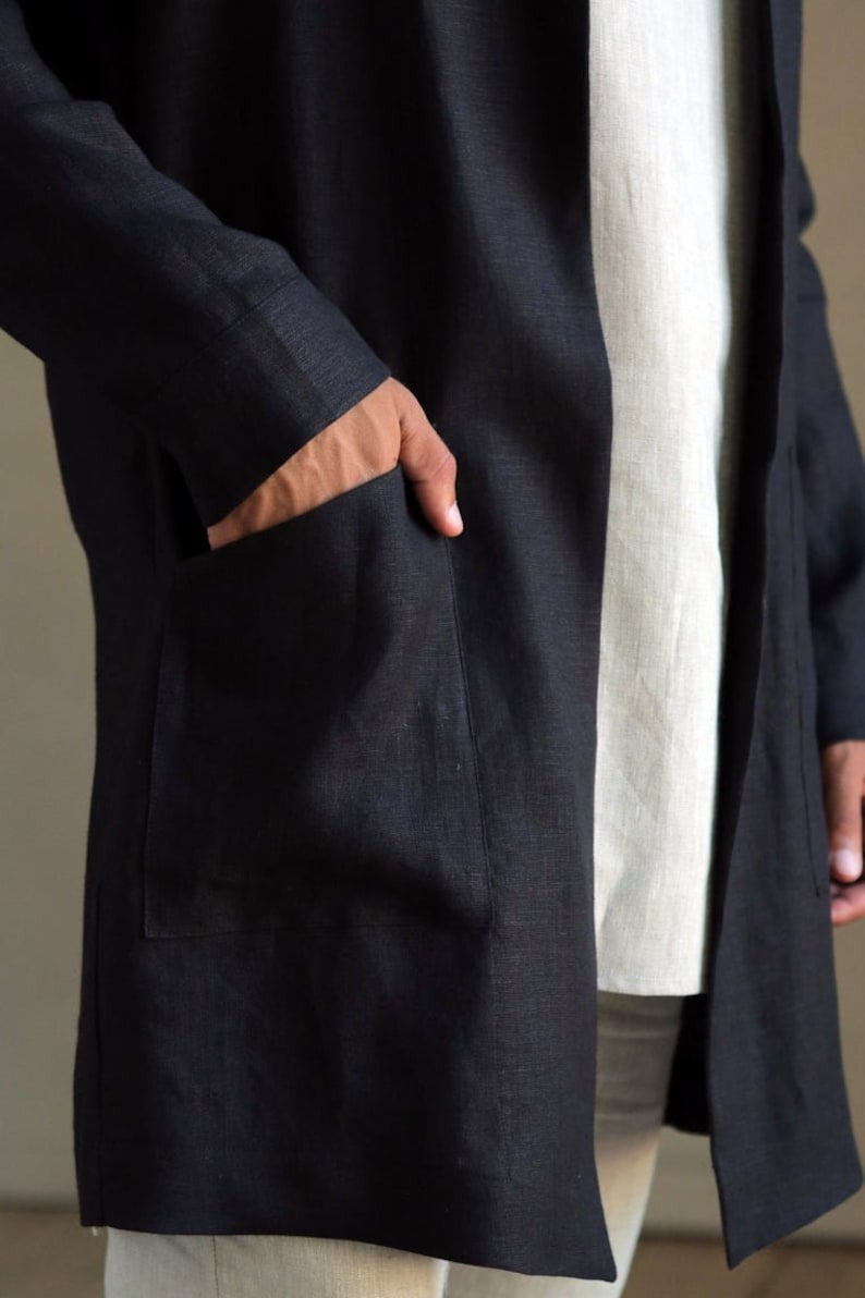 Men’s Trench Coat - Stylish Linen Jacket for Men