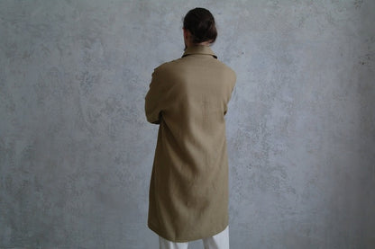 Men’s Linen Coat - Mid-Weight Linen Trench Coat for Men