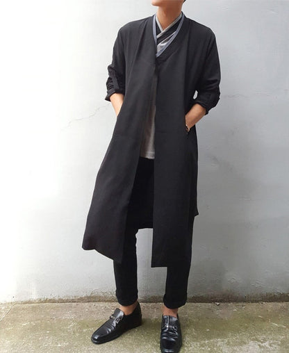 Modern Hanbok Open Coat for Men - Daily Casual & Party Outwear