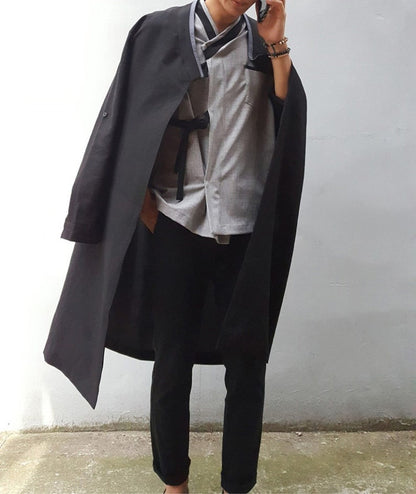 Modern Hanbok Open Coat for Men - Daily Casual & Party Outwear